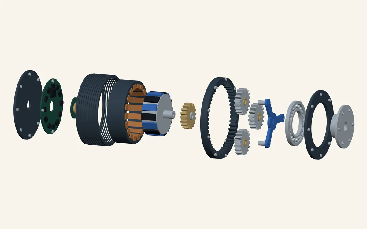 The Actuator Explorer: a planetary robot actuator rendered in 3D